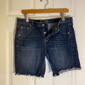 Cut off denim boyfriend shorts